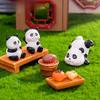 Moss Micro-landscape Creative Cute Little Panda Tea Roasting Around A Stove Doll Decorative Accessory Mini Trinket
