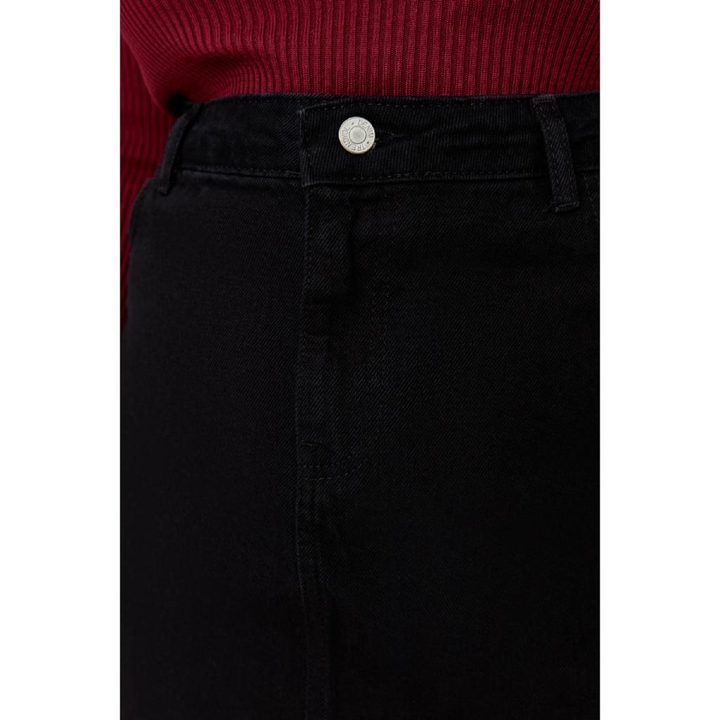 Черная джинсовая юбка трапециевидной формы с высокой талией Tbbaw23az00042