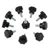 10pcs M5*16 Plastic Star Type Head Knob Handle Bolt Machine Tool Accessories Set Black