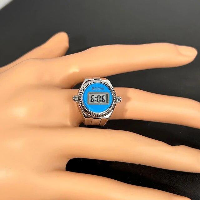 Vintage Fashion Electronic Digital Visible Couple Mini Watch Finger Ring