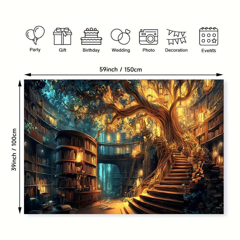 VIKAMAMagic Сказочное Дерево Книжная Полка Фон Стены Гобелен Подходит для Фотофона Вечеринки Декора Гостиной