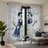 2 шт. HD Рождественская синяя декоративная занавеска со снеговиком Белая занавеска с цифровой печатью Украшение для дома Стиль Украшение для гостиной r