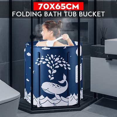 Темно-синяя большая портативная складная ванна, складное ведро для ванны, ванна для взрослых, изоляция детского бассейна, семейная ванная комната, спа-сауна