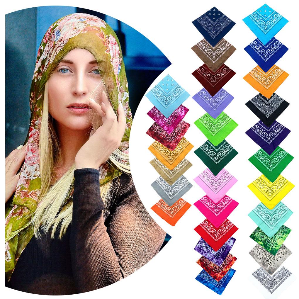 Fashion Unisex Bandana Hip Hop Square Scarf Paisley Patterned Headband Modern Headscarf Multipurpose Hair Gifts