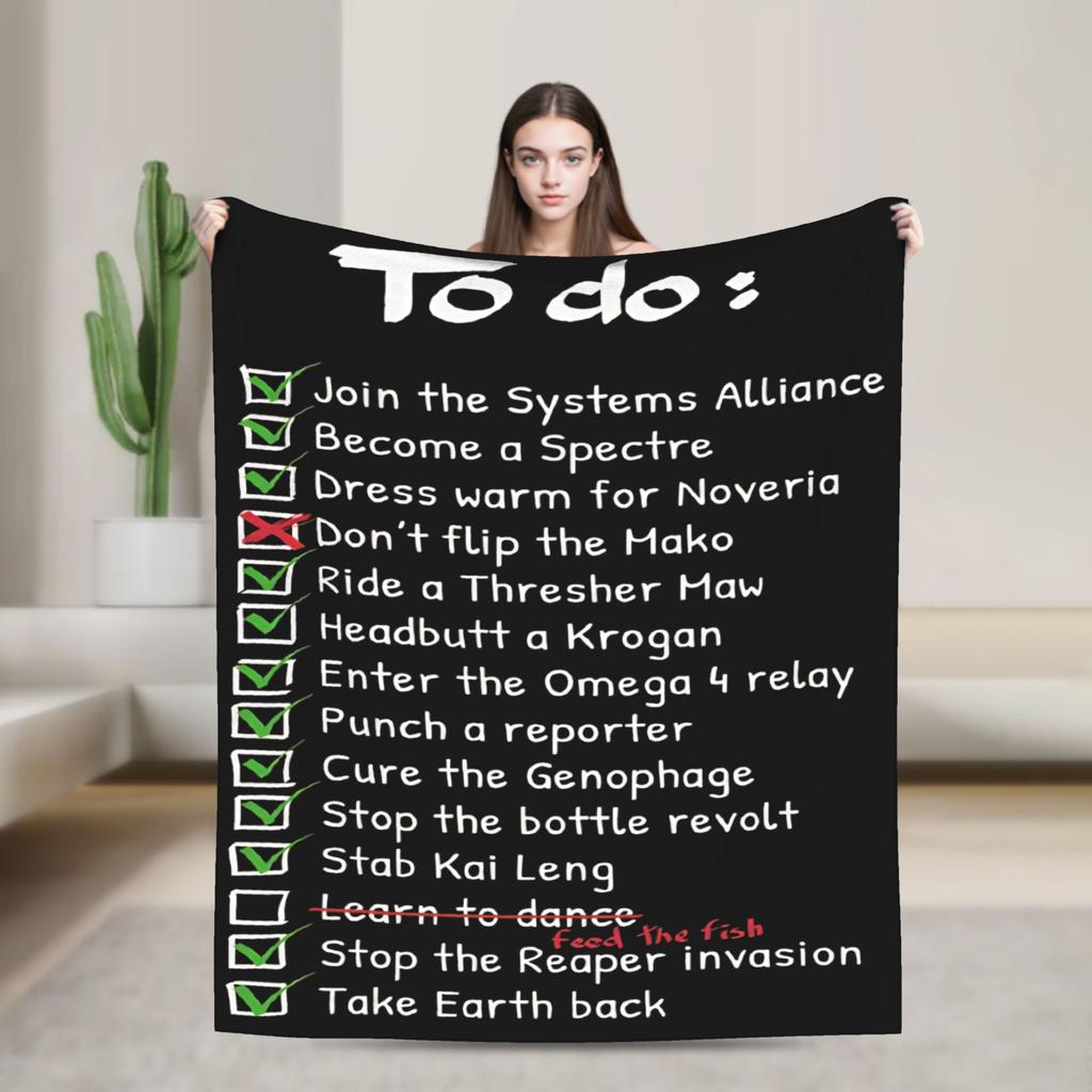 Mass Effect Garrus Vakarian Blanket  Flannel Funny Warm Throw Blanket for Coverlet Summer