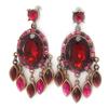 Les Trésors De Lily [R3353] - 'Carmen' Earrings Red Rose - 45x22 Mm