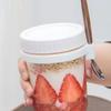 Стеклянный стакан для овсянки на ночь из высокоборосиликатного стекла, контейнер для овсянки с крышкой и подвесной ложкой для завтрака в офисе, спортзале