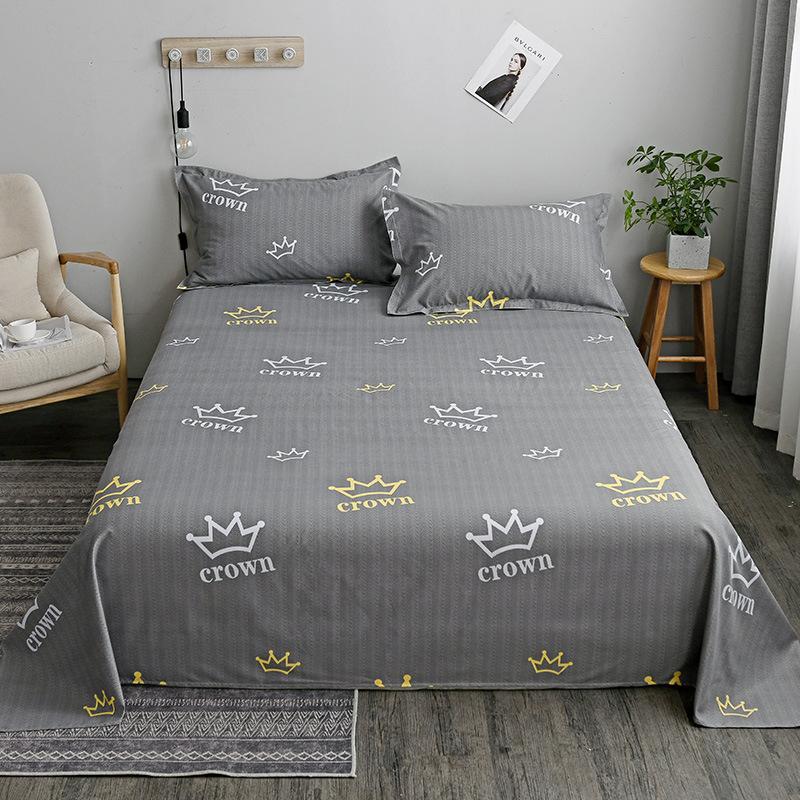 INS Style Bed Sheet One-Piece Winter 1.8m Double Bed 1.2m Student Dormitory Single Bed Minimalist Washed Cotton Quilt