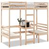 VidaXL Mezzanine Bed with Desk and Chairs 80x200 Cm Solid Pine, Mezzanine Bed Frame, Cabin Bed Frame, Frame of 3308556