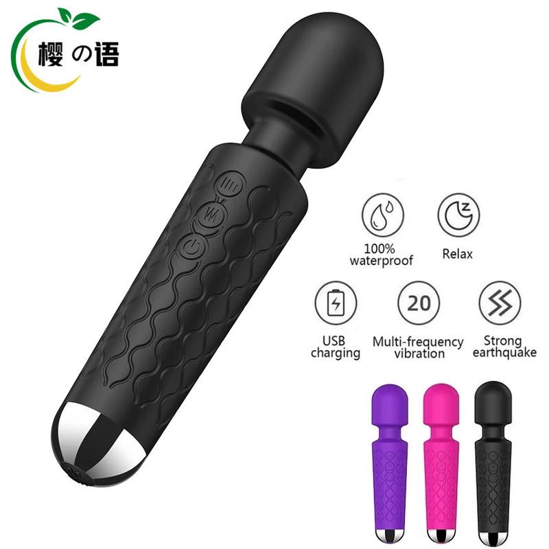 20 Modes Strong Vibration Mini Vibrator USB Charging AV Stick Rod Massager Clitoris G-Spot Vibrators Sex Toy For Women Adults 18
