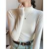 Women's Solid Color Solid Color Semi High Neck Slim Fit Base Shirt With Long Sleeve Tight T-shirt