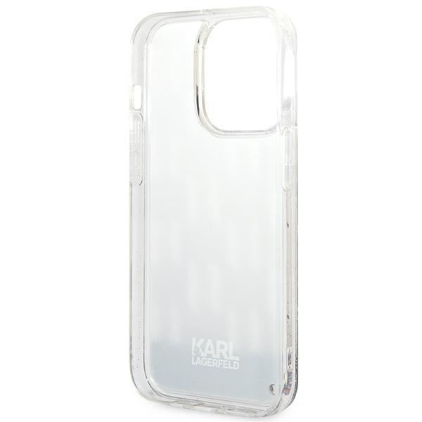 Karl Lagerfeld Klhcp14Llmnms Iphone 14 Pro 6,1 Жесткий чехол Серебряный/Silver Жидкий глиттер Монограмма