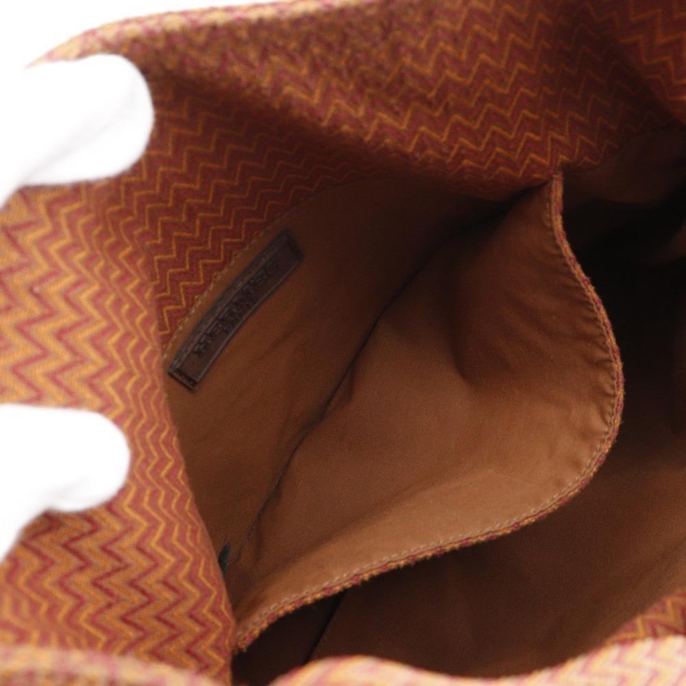 HERMES Sac des Pansages Shoulder Bag Orange canvas unisex Used