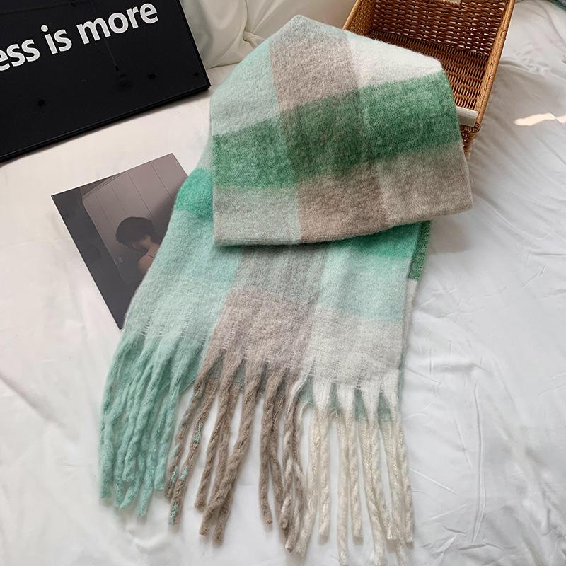 Knitted Scarf Thickened Warm Scarf Women's Winter High-end Warm Scarf Scarf Shawl