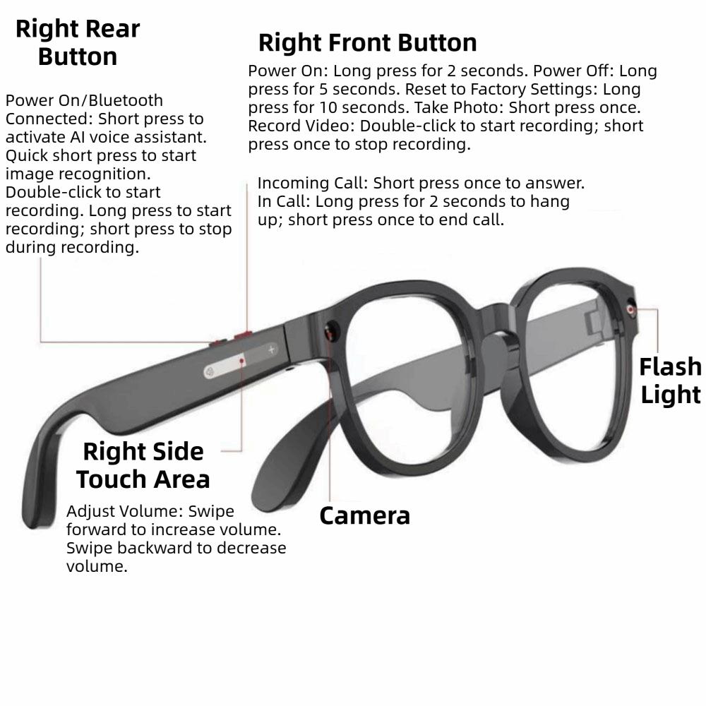 Real-time Translation AI Smart Glasses 2 in 1 Intelligent Eye Glasses  Voice Call