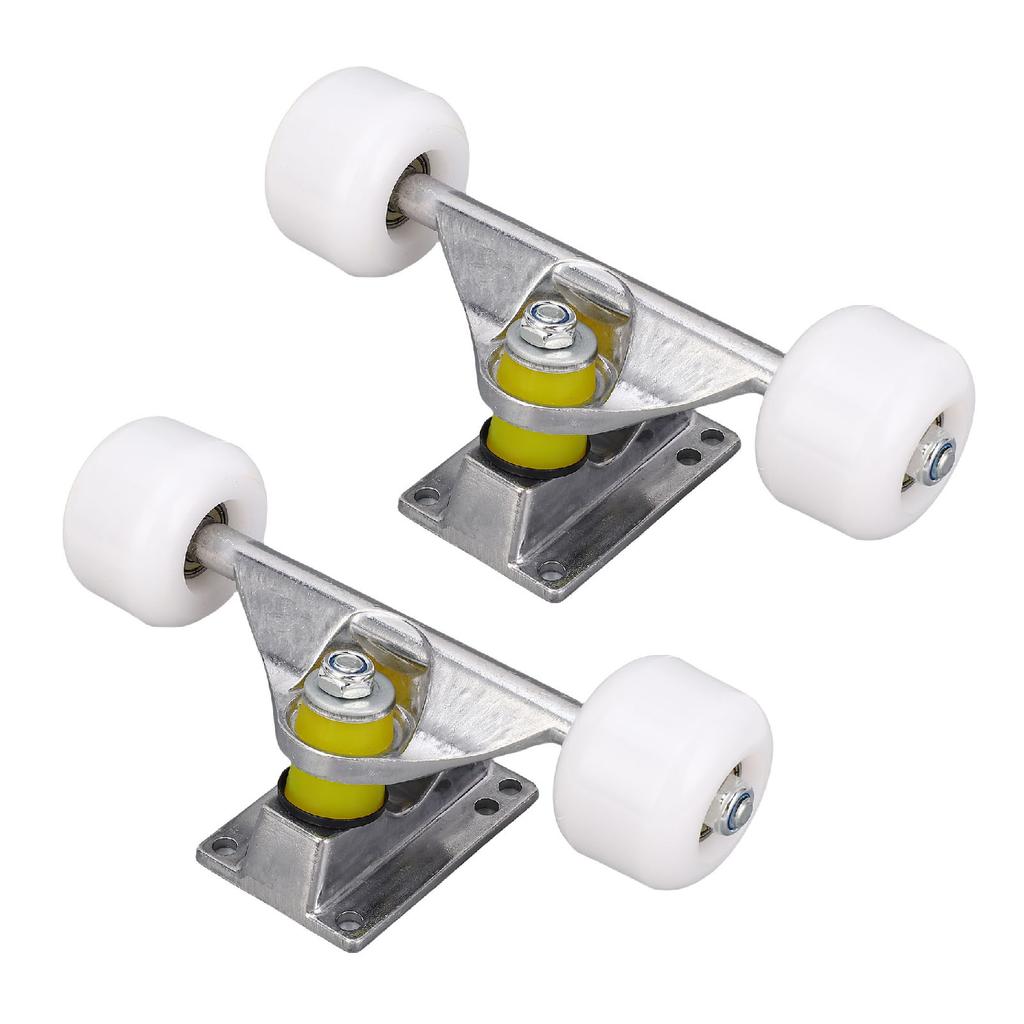 2PCS   Trucks Set with 4 Wheels Aluminum Alloy 5 Inch Shock Absorption  board Truck for Replacement