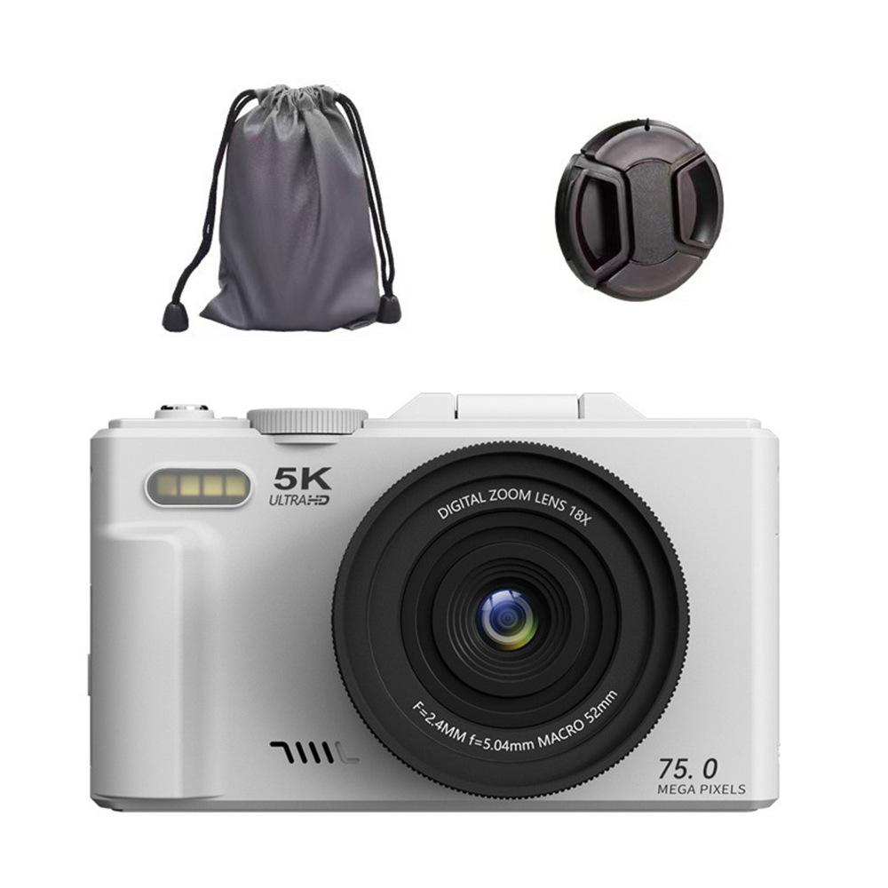 5K HD Flip Screen Camera WD08 with WiFi, Autofocus, Beauty Filters, Retro Mirrorless Design.