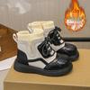 Девочки Dr. Ботинки Dr. Martens на флисовой подкладке 2025: Осенне-зимняя коллекция, Размеры от среднего до большого, Британский стиль, Супермягкие, Модные короткие ботинки.