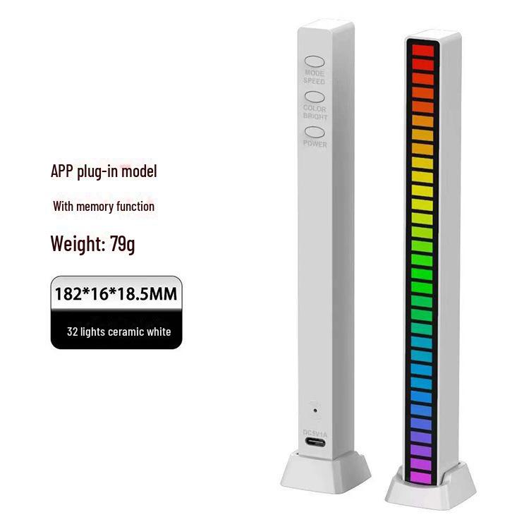 RGB светодиодная лента с Bluetooth и голосовым управлением - Световая панель с датчиком цвета, световой эффект под музыку и атмосферное освещение для рабочего стола или автомобиля.