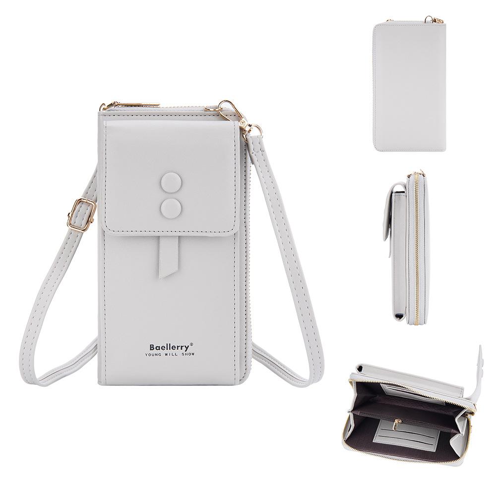Baellerry женская сумка для мобильного телефона с застежкой-кнопкой, кошелек с несколькими отделениями для карт, сумка через плечо из искусственной кожи в корейском стиле