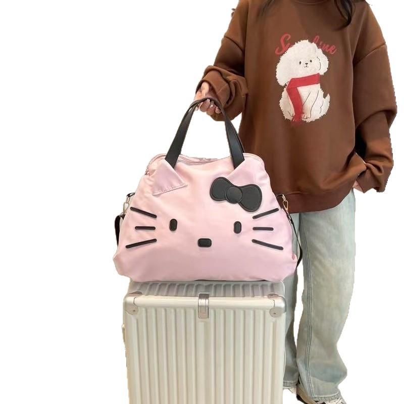 Hello Kitty Travel Bag Large Capacity Lightweight Fabric For Casual Trips And Storage