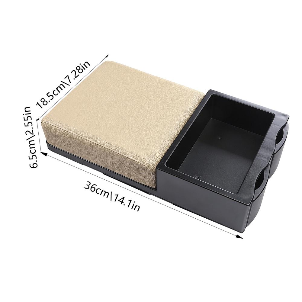 car Center Console Armrest heighten Cushion with 2 Telescopic Cup Holder tissue box auto Armrest Storage Box for Car Interior