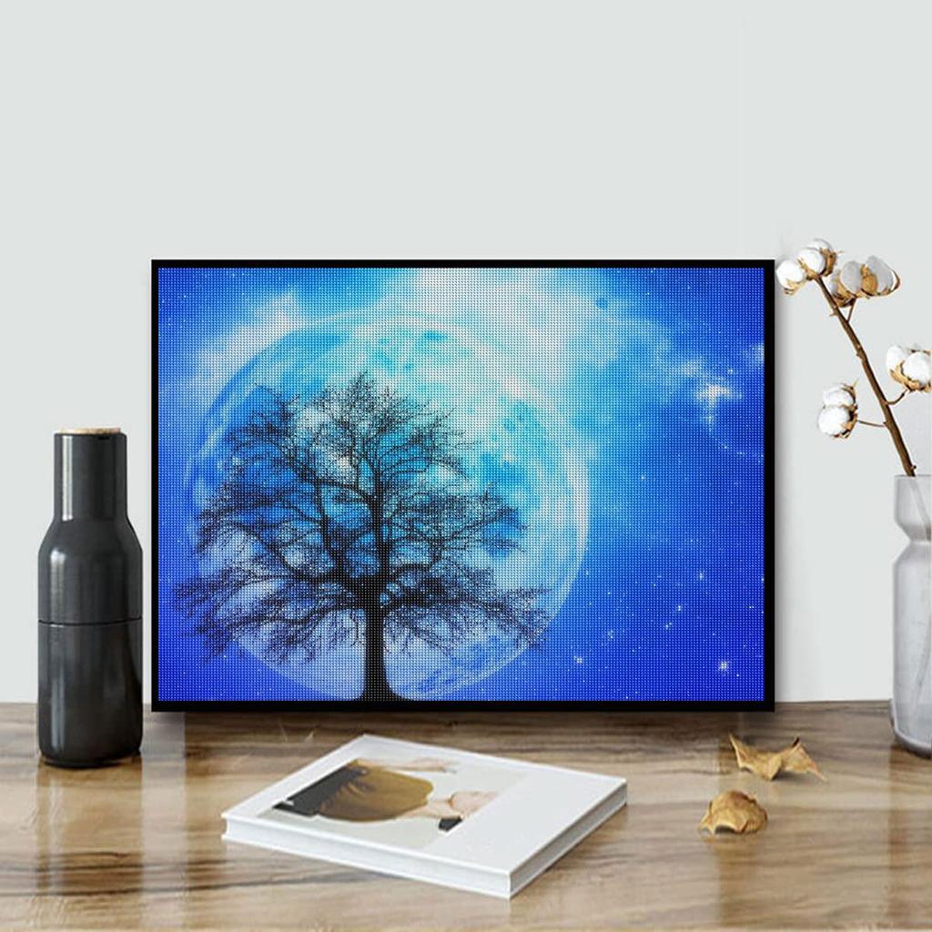 5D Full Round Diamond Painting Tree Planet Embroidery Landscape Kit Mosaic Home Decor 30x40cm