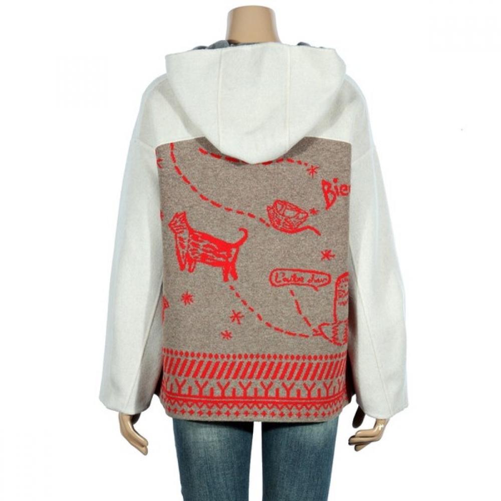 Benetton Color Block Hooded Knit Coat Bacta3511