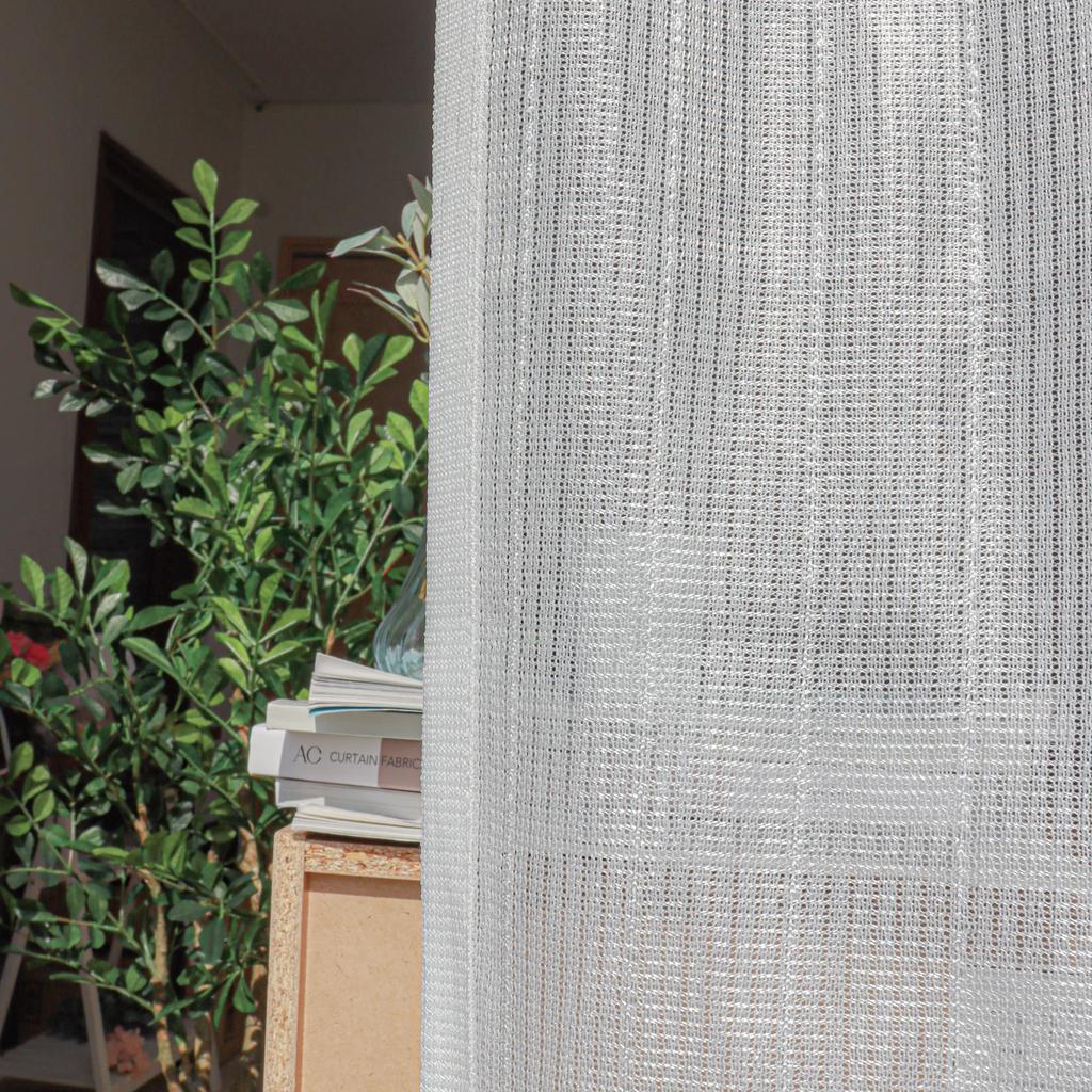 Набор из 2 зеркальных кружевных штор с УФ-непрозрачностью для дневного времени, полосатые, 100 см шириной х 88 см, с защитой штор, видимостью, рисунком, длинные, предварительно установленные