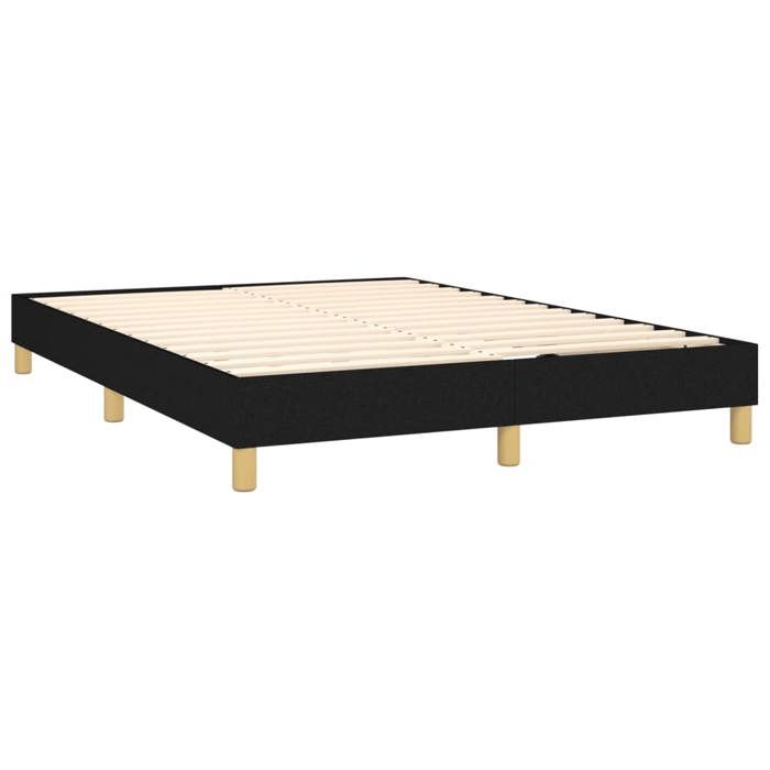 Maison Exclusive - Sommier à lattes de lit avec matelas Noir 140x190 cm Tissu