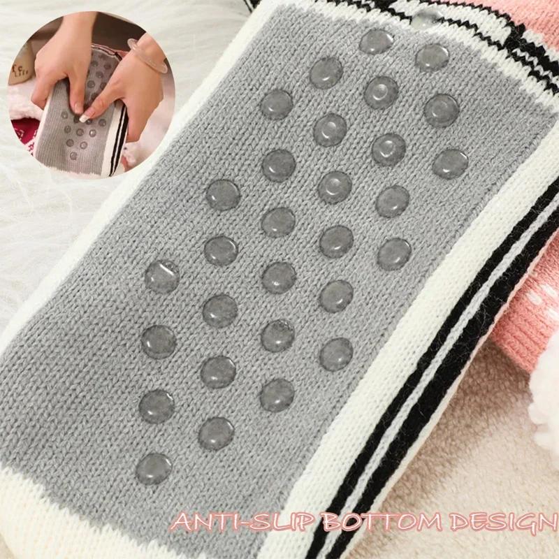 Women Thermal Fluffy Sock Christmas Gift Winter Warm Plush Non Slip Home Sleeping Soft Female Floor Thermal Slipper Sock Zipper