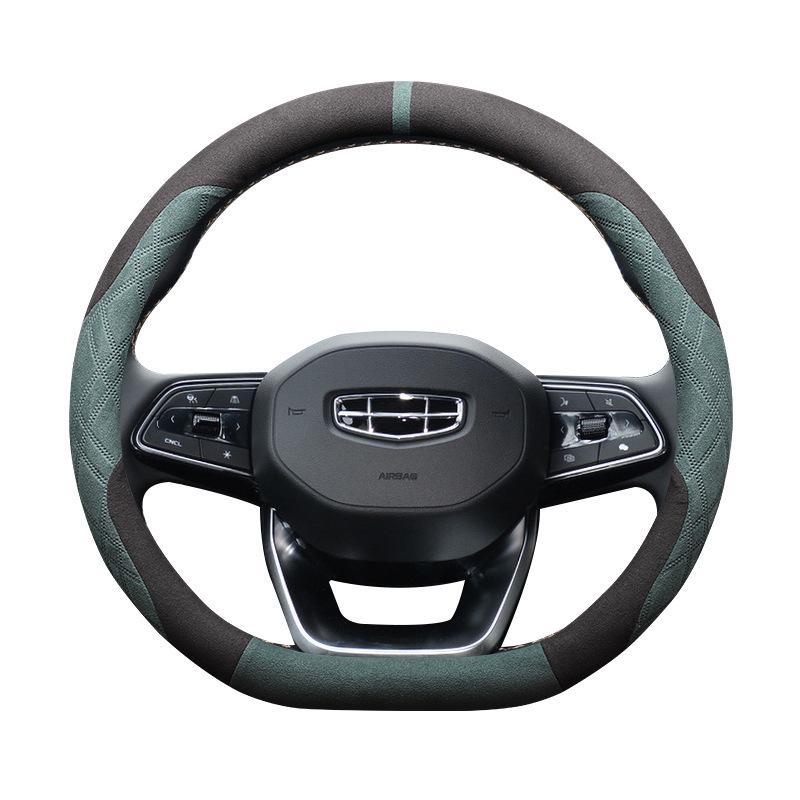 Чехол на руль Geely Binyue Cool из замши - Нескользящий, износостойкий, Зимний хват, Подходит для 24 моделей