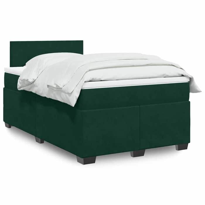 Maison Exclusive - Sommier à lattes de lit et matelas Vert foncé 120x200cm Velours