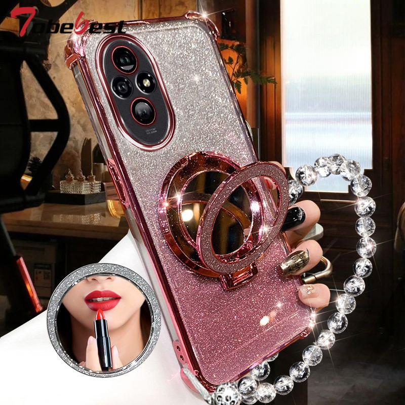 Противоударный чехол-браслет с кристаллами и блестящим покрытием для телефона Magsafe для Huawei Honor 200 100 90 80 70 60 Pro