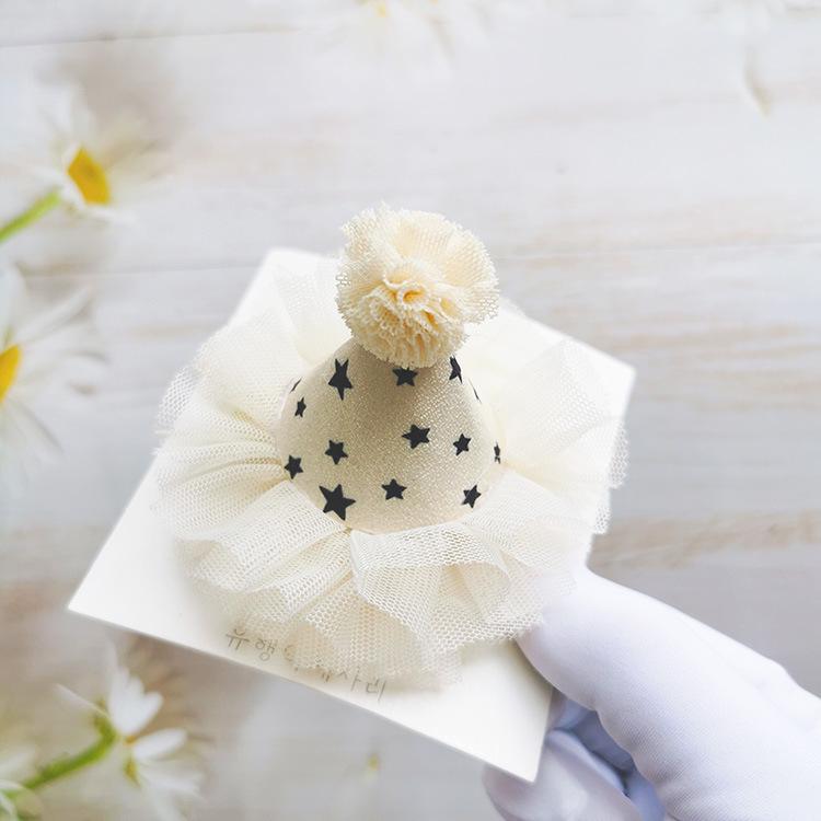 Корейский принцессин день рождения головной убор: Милая шапка-клубок пряжи, заколка для волос для девочек