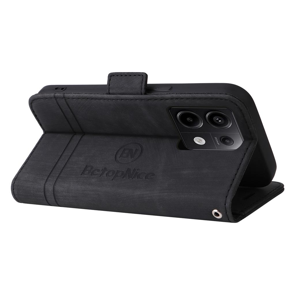 BETOPNICE 001 для Xiaomi Redmi Note 13 Pro 5G/Poco X6 5G Чехол Кожаный кошелек Чехол для смартфона