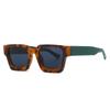 Fashion Square Women Luxury Sunglasses Retro Brand Designer Men Trending Leopard Green Sun Glasses Shades Uv400