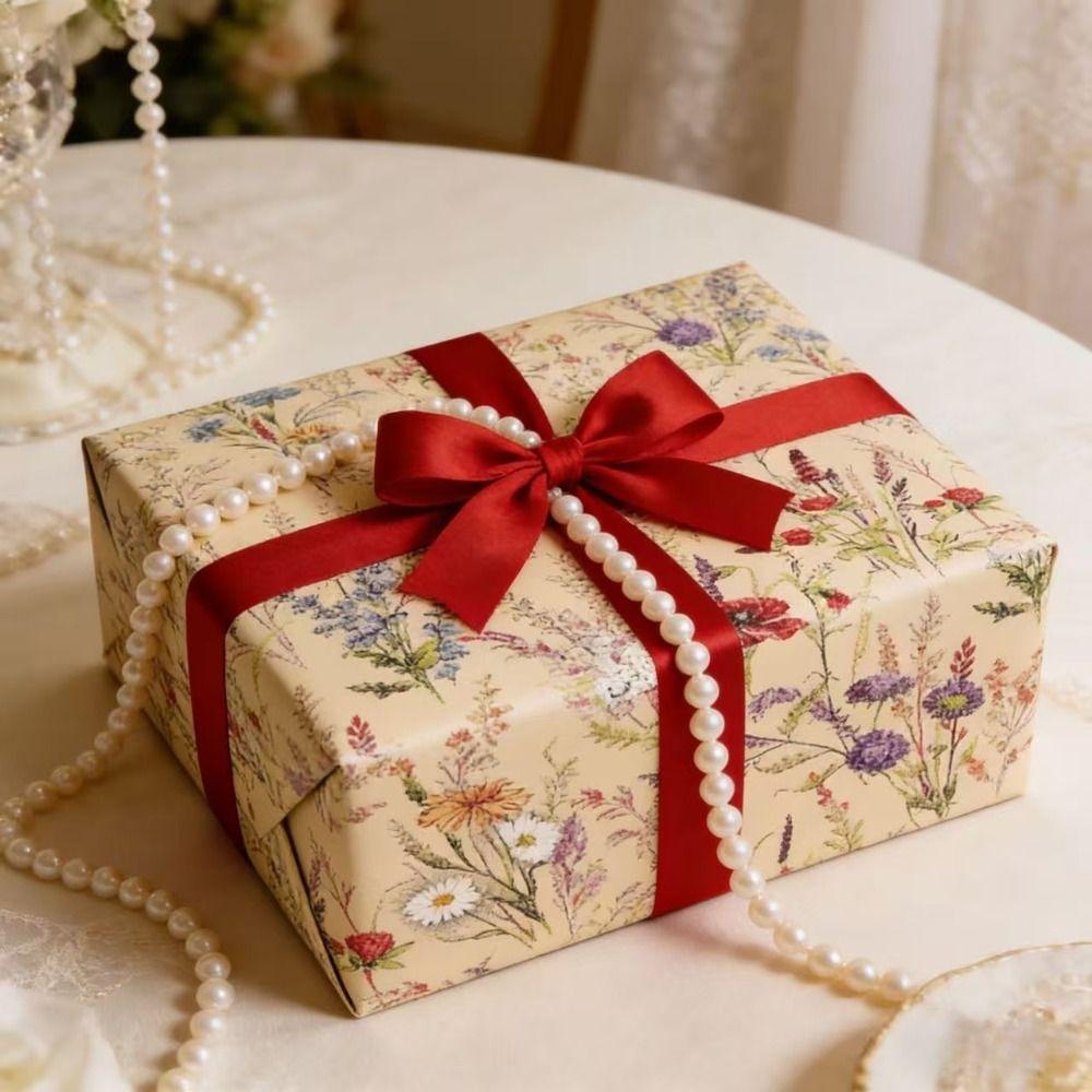 Vintage Wildflower Wrapping Paper Rustic Style Botanical Wrapping Paper Present Wrapping