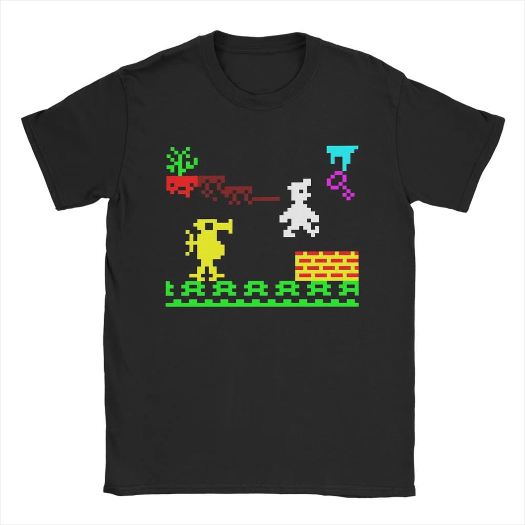 2025 Винтажные Мужские Футболки Sinclair ZX Spectrum Manic Miner с Круглым Вырезом из Чистого Хлопка с Коротким Рукавом Одежда Больших Размеров...