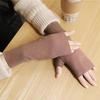 1 Pair Fall Winter Gloves Fingerless Knitted High Elasticity Touchscreen Non-slip Arm Warmers Arm Sleeves