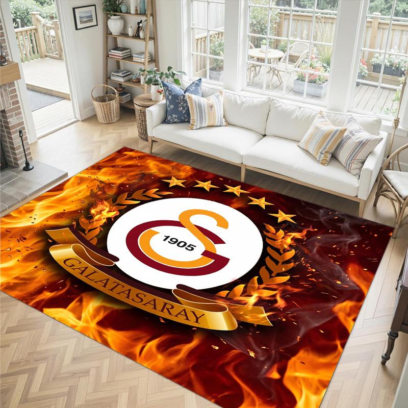 Дизайн Galatasaray FC Хрустальный Велюровый Ковер Уютный Не?Нескользящий ковер с принтом для спальни, гостиной, прихожей