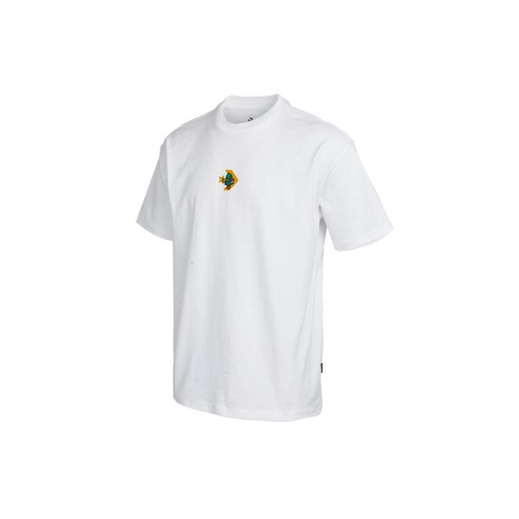 Converse T Shirts Men's White Crew Neck Moderate Straight Fit 10022785-A01