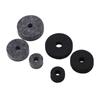 6PCS Drum Felt Pad Set Multiple Sizes Cymbal Non Slip Washer Replacement Black and Gray