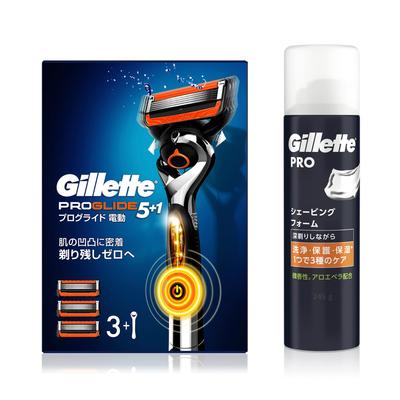 Основной блок Gillette Proglide Power с 3 запасными пенами для бритья 245 г Бритвенный станок для чувствительной кожи (с лезвиями) + [Покупка комплекта] Мужской