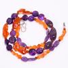 Natural Carnelian Amethyst Gemstone Beads Necklace 3-17 Mm 18" UB-8155 UB-8155
