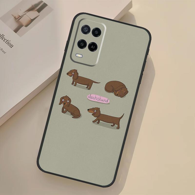 Чехол для собаки Такса Для Oppo A98 A78 A18 A38 A58 A60 A80 A40 A96 A76 A16 A94 A74 A54 A15 A17 A57 A77 A5 Pro