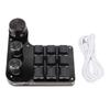 Mini Keypad 9 Keys 3 Knobs RGB Backlit Blue Switch Plug and Play Programmable Keypad for Gaming Office Media