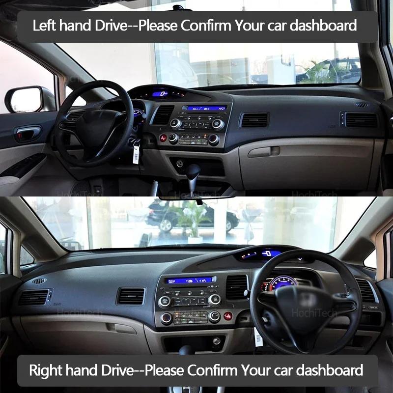 For Honda Civic 8 2006-2011 FB FK FA FD Car Dashboard Cover Avoid Light Pad Instrument Panel Mat Case Carpets