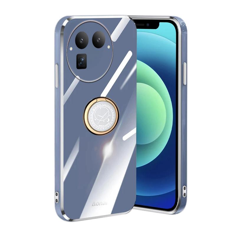 Чехол для Realme GT8 Гладкий гальванизированный магнитный кольцевой кронштейн-подставка Для Realme GT8 Pro Задняя крышка