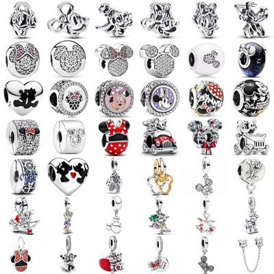 Мини Медный Ободок для волос Микки Мауса Клипса-шарм для цепочки безопасности автомобиля Подходит для оригинального браслета DIY Женские украшения